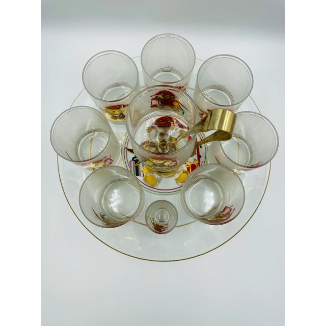 This whimsical Culver Glass Company "Holiday Bear" cocktail set certainly brings back memories of holidays past. The...