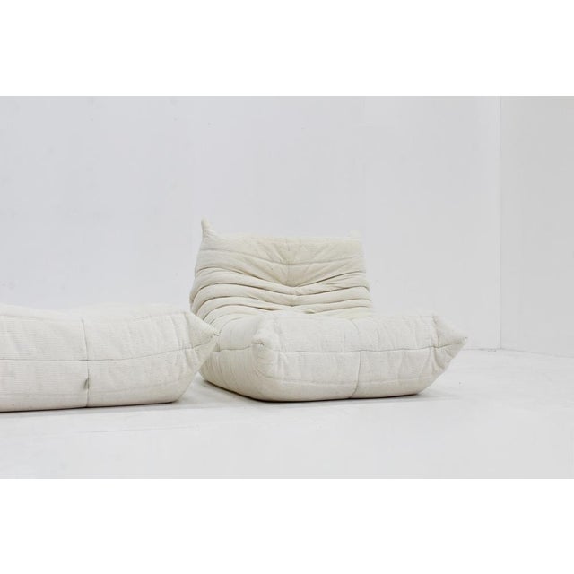 Set of Vintage Togo Chair with Ottoman by Michel Ducaroy for Ligne Roset, 1980s For Sale - Image 9 of 14