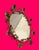 Mid 20th Century Vintage Italian Tole Mirror With Verdigris Finish Roses on Vine For Sale - Image 5 of 9