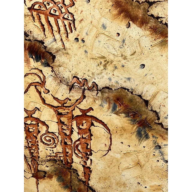 Circa 2002 Stephen K. McCullough. “Bird Headed Shamans” Original Acrylic Indian Painting For Sale - Image 4 of 12