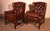 Vintage Wingback Chesterfield Chairs in Brown Leather, 1990s, Set of 2 For Sale - Image 10 of 11