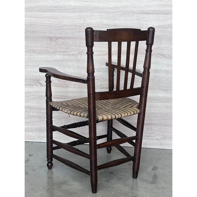 Mid 19th Century Pair of Spanish Horseshoe Back and Cane Armchairs For Sale - Image 5 of 9