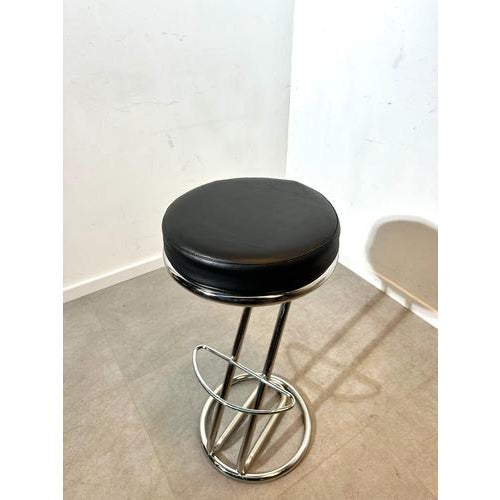 Vintage Z Bar Stool in Chrome and Black Leatherette For Sale - Image 4 of 6