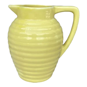 French Yellow Majolica Pitcher Onnaing Circa 1920