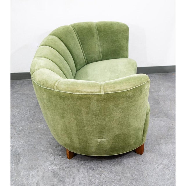 Mid Century Danish Modern Couch Sofa Mohair Light Green Loveseat Settee 2 Seat For Sale In Sacramento - Image 6 of 12