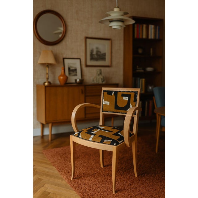 Beige Vintage Reupholstered Bridge Chair, 1960 For Sale - Image 8 of 9