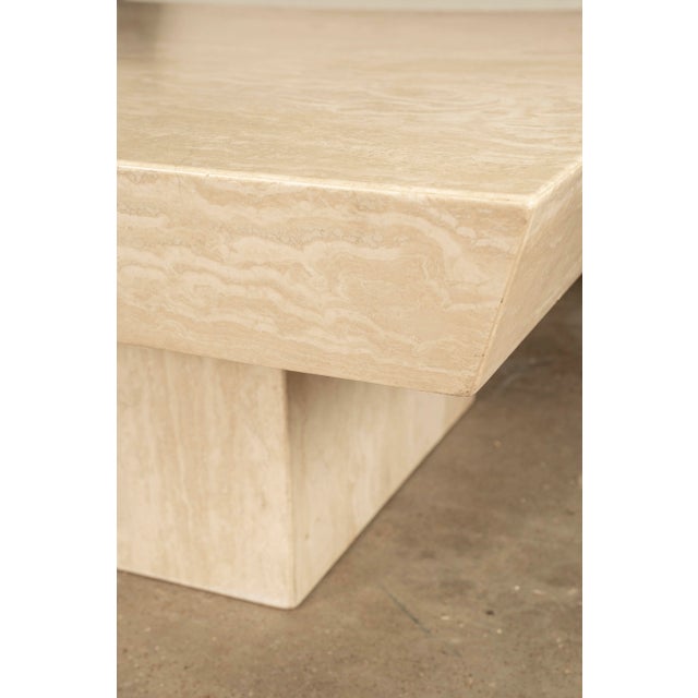 Angelo Mangiarotti 1970s Italian Modern Travertine Coffee Table Attributed to Angelo Mangiarotti For Sale - Image 4 of 7