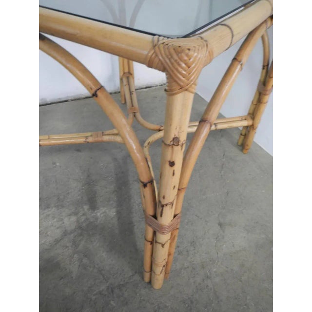 Wood Rattan Table, Italy, 1970s For Sale - Image 7 of 12