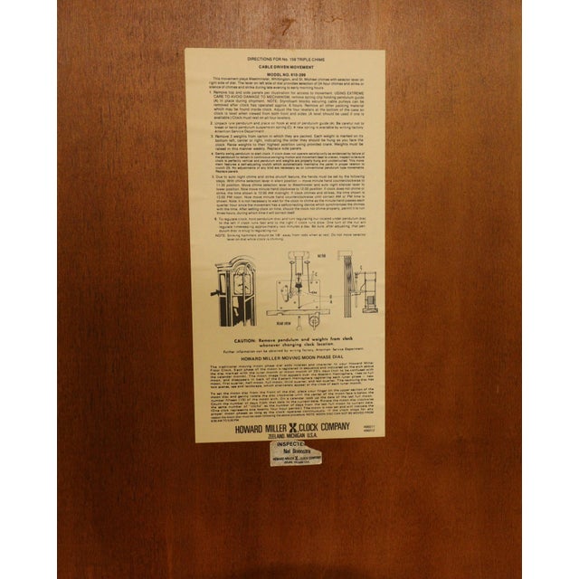Howard Miller Vintage Howard Miller “Marston” Oak and Elm Burl Grandfather Clock, Circa 1980s For Sale - Image 4 of 17