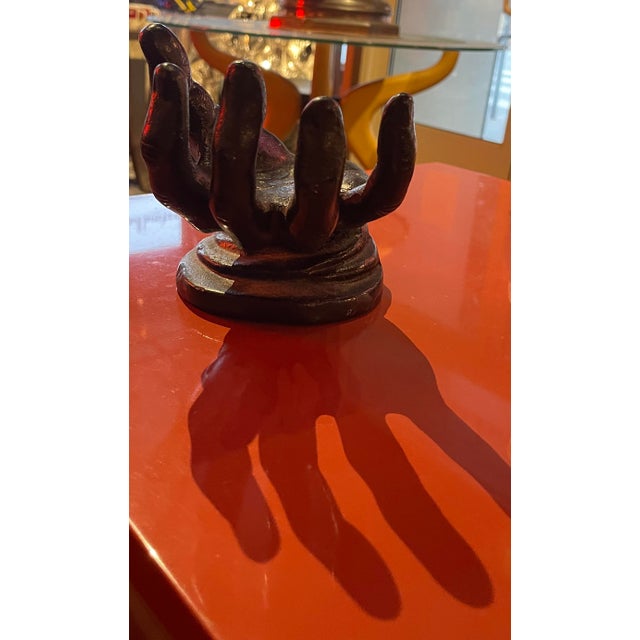 Black 1960s Black Cast Iron Hand Sculpture For Sale - Image 8 of 8