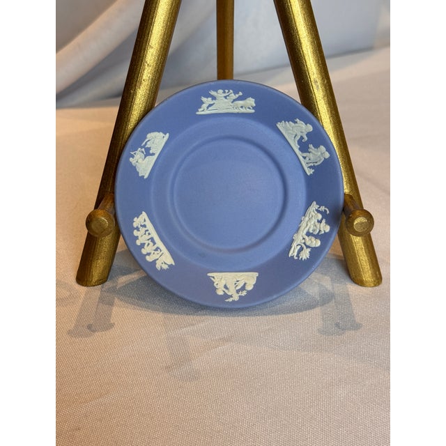 English Vintage Wedgwood Pale Blue Jasperware Sacrifice Collection, Demitasse Cup & Saucer, C. 1950s For Sale - Image 3 of 5