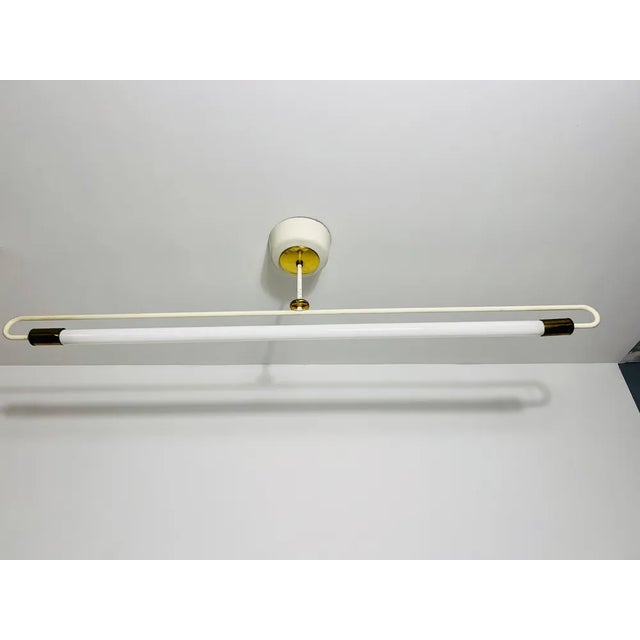 Bauhaus Brass Ceiling Lamp from Kaiser & Co, 1950s For Sale - Image 6 of 13