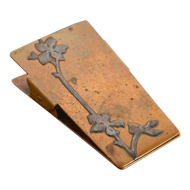 Heintz Arts & Crafts Sterling Silver on Bronze Paper Clip For Sale