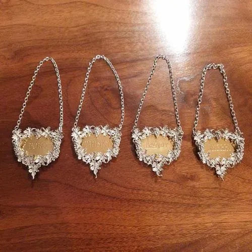 Silver Gilt Decanter Labels, 1977, Set of 4 For Sale - Image 12 of 12