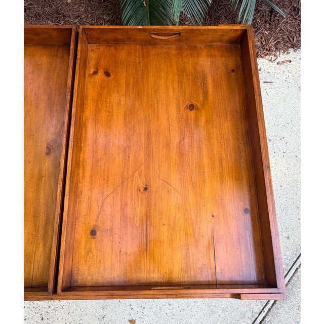 Brown Ralph Lauren Rustic Double Tray Top Coffee Table For Sale - Image 8 of 11