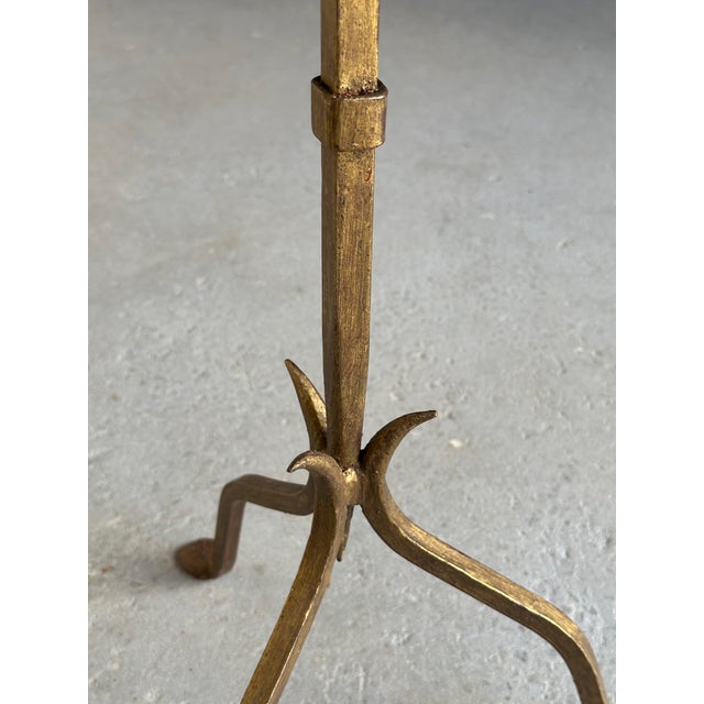 Spanish Gilt Iron Drinks Table With Pointed Stem and Tripod Base, 1950s For Sale - Image 4 of 10