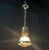 Small antique pendant lamp 20s, polished brass, opal glass and frosted glass, patent - number etched into the frosted...