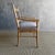 Traditional Oak Open Arm Accent Chair or Dining Chair With Belgian Linen Upholstery For Sale - Image 3 of 9