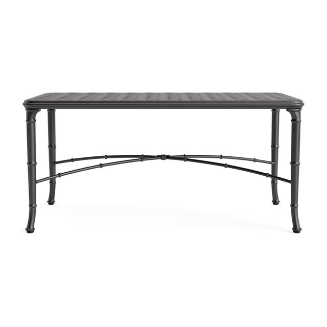 Brown Jordan Brown Jordan Calcutta 24" x 42" Cast Top Coffee Table, Textured Pewter frame For Sale - Image 4 of 11
