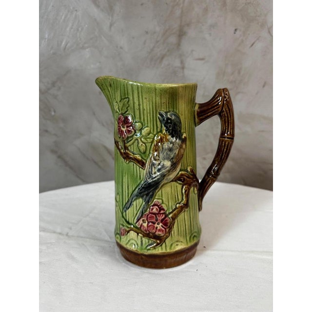 Green Earthenware Slip Jug, 1890s For Sale - Image 8 of 12