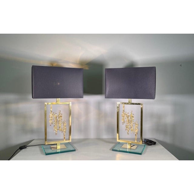 Monumental Lamps in Brass and Carrara Marble, Italy, 1980s, Set of 2 For Sale - Image 12 of 12