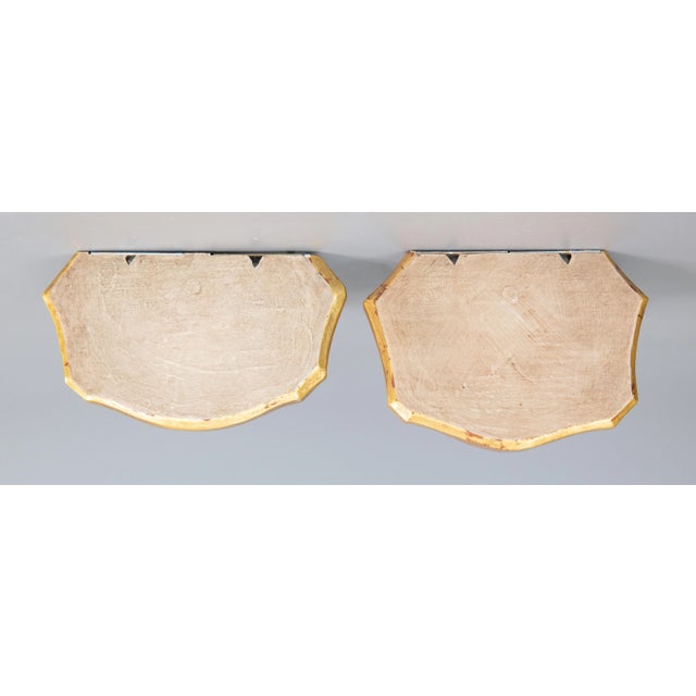 Italian Vintage Italian Giltwood Wall Brackets Shelves - a Pair For Sale - Image 3 of 7