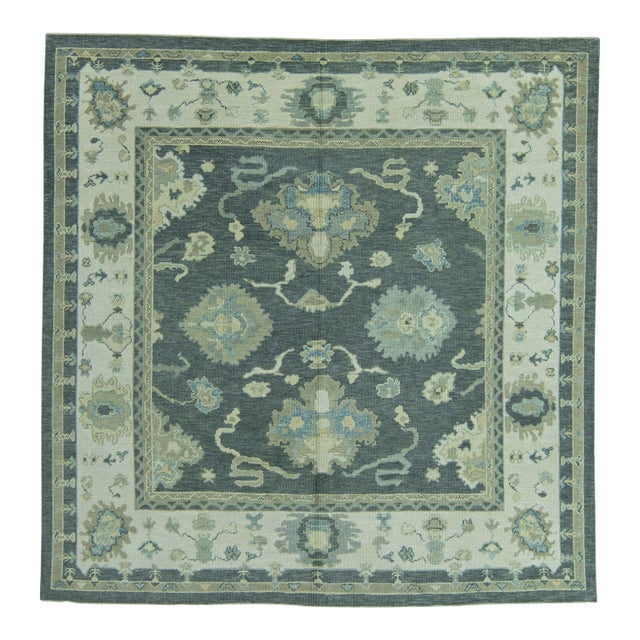 Turkish Oushak Rug 8'3" x 8'5" #19059 For Sale