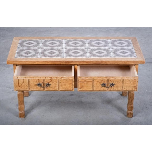 Oak Hall Piece with Tiles by Henning Kjærnulf, Denmark, 1960s For Sale - Image 6 of 11