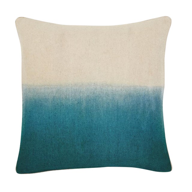 Modern Turquoise And Taupe Ombre Wool Felt Pillow 22x22 Chairish