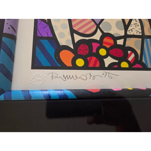 1990s Romero Britto Bride and Groom Pop Art Framed Limited Edition Serigraph Print 149/365 For Sale - Image 12 of 14