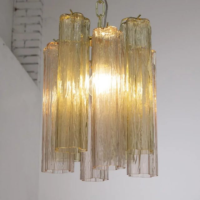 Tronchi Ceiling Lamp in Smoked and Pink Murano Glass, 1990s For Sale - Image 6 of 12