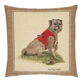 Rt. Hon Thomas Terrier Tapestry Cushion With Feather Filler - 46x46cm (18"x18") For Sale