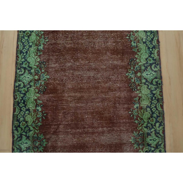 1980s Kerman Runner 2’6” X 9’9” Red Wool Vintage Distressed Hand-Knotted Rug For Sale - Image 5 of 12