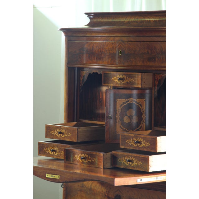 Danish Secretaire in Walnut, 1890s For Sale - Image 10 of 18