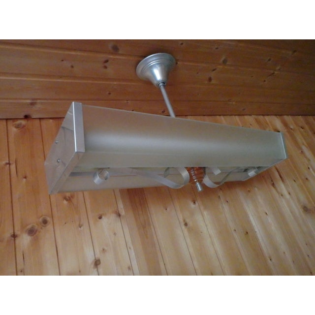 Metal Bauhaus Neon Ceiling Lamp with Pink Glass Globe, 1920s For Sale - Image 7 of 12