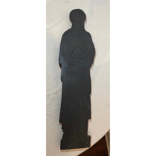 Brown 1920s Large Antique Religious Hand Carved Wood Moses Folk Art Sculpture Statue Figure For Sale - Image 8 of 9