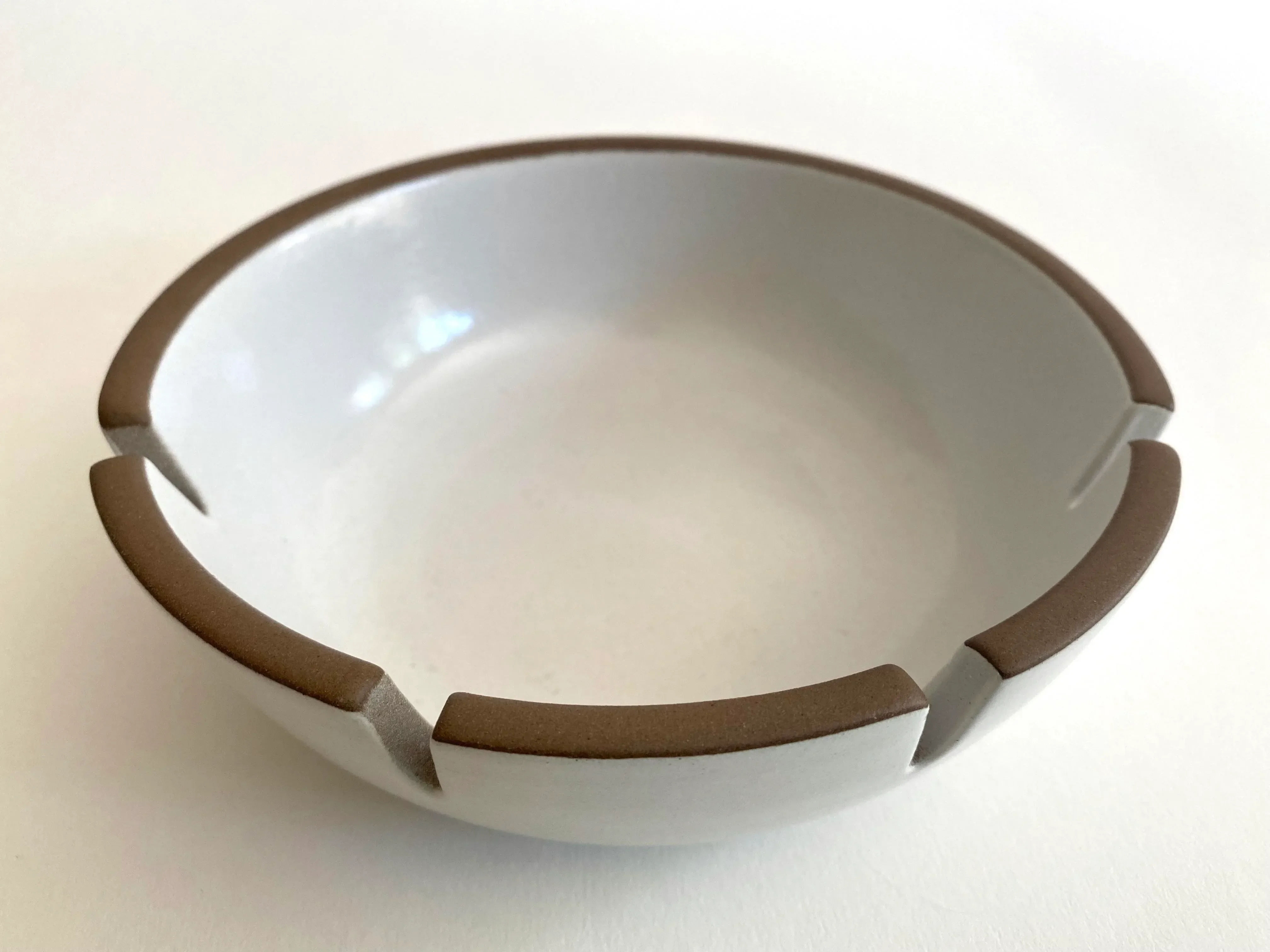 Vintage Mid Century Modernist Heath Ceramics Opaque White on White