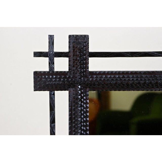 Rustic Rustic Tramp Art Mirror with Double Frame, Austria, 1880s For Sale - Image 3 of 18