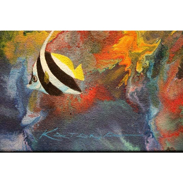 Robert Katona Turtle Reef Original Acrylic Painting Art on Canvas For Sale In Denver - Image 6 of 8