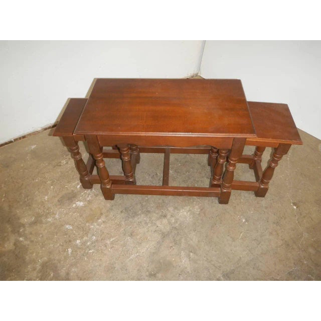 Beech Coffee Table with Stools, Set of 3 For Sale - Image 9 of 9