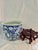 Circa 1900 Chinese Blue & White Prunus Figural Porcelain Jardinière With Wood Stand For Sale In New Orleans - Image 6 of 12