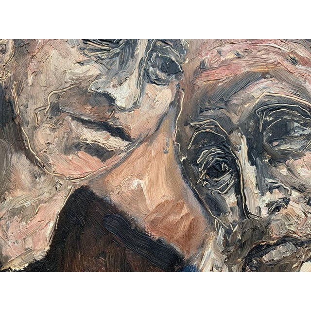 Late 20th Century Original Vintage Oil Painting on Board, Family, People, Portrait, Signed, Framed For Sale In Jacksonville, FL - Image 6 of 10