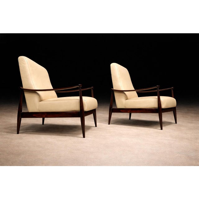 Brazilian Modern Pair of “Canoa” Armchairs in Rosewood & Leather, Liceu De Artes, 1960s For Sale - Image 11 of 14