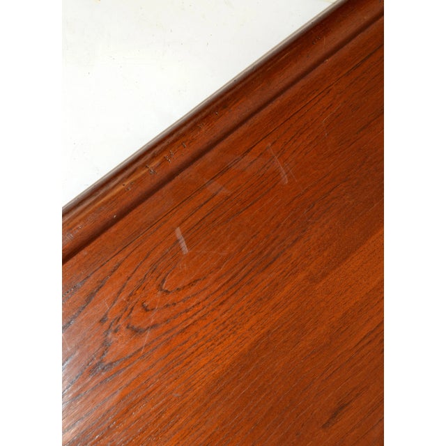 Rectangle Huge American Footed Oak Serving Tray Mid-Century Modern Round Handles For Sale - Image 11 of 13