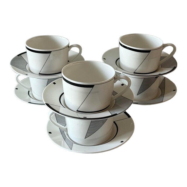Christopher Stuart Optima Coffee Cups and Saucers - Set of 6 For Sale