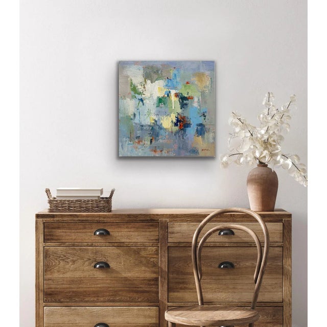 Contemporary Abstract Original Oil Painting, 24" X 24" For Sale - Image 4 of 10