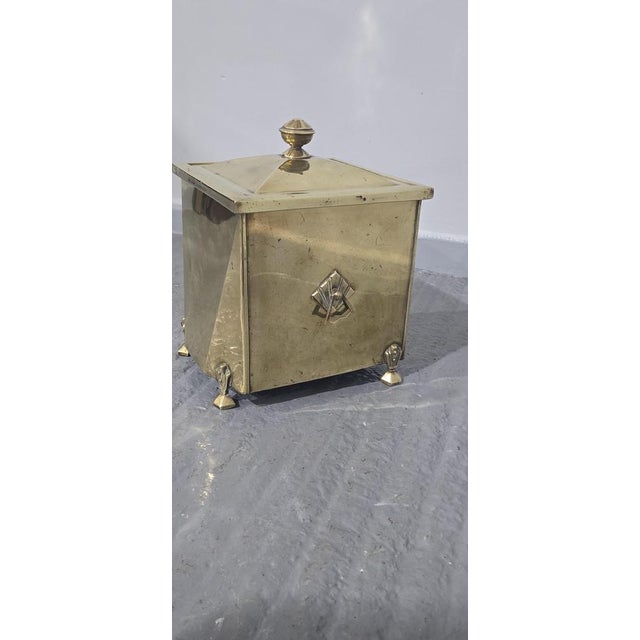 1920s Art Deco Brass Coal Bin, 1920 For Sale - Image 5 of 8