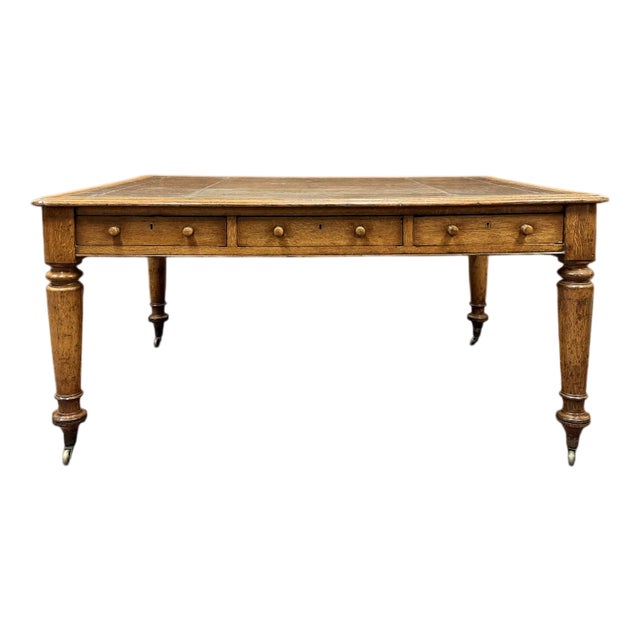 English Writing Desk in Oak For Sale