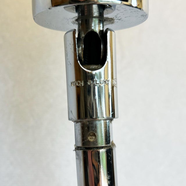 Chrome Floor Lamp with Glass Shelf from Koch & Lowy, 1970s For Sale - Image 4 of 8