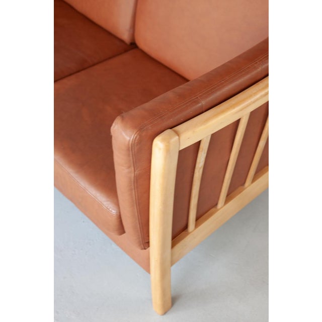 1970s Mid-Century Danish Brown Leather Sofa by Stouby, 1960s For Sale - Image 5 of 7